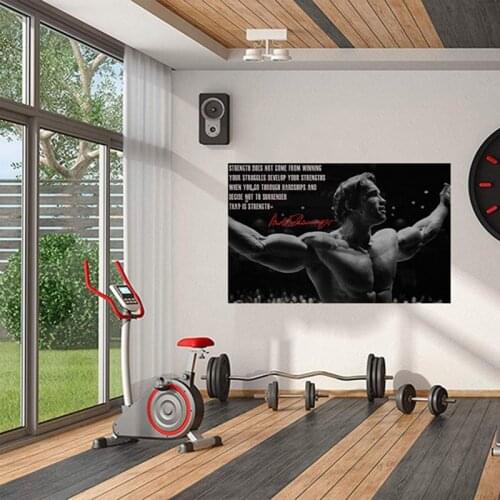 Modern Canvas Painting Arnold Schwarzenegger Bodybuilding Posters Motivational Quote Art Fitness Inspirational Wall Art Picture