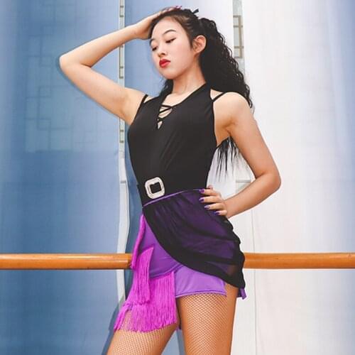 Latin Dance Top Women Sexy Halter Backless Black Leotard Samba Rumba Ballroom Dance Shirt Adult Latin Practice Clothes VDB2713