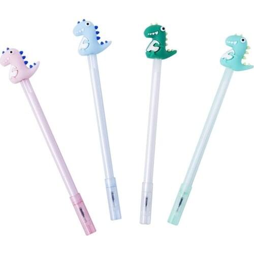 Creative Meng Meng Da Little Dinosaur Cartoon Student Pen Black 0.5mm Students Pen Gift Stationery Wholesale