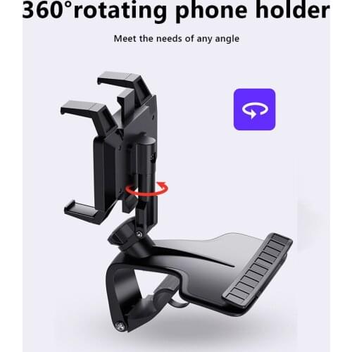 Universal Car Cell Phone Holder Auto GPS Mobile Stand Support Sun Visor 360 Degree Rotating GPS Bracket for 3-7 Inch