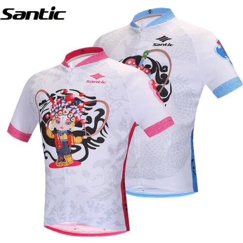 Santic Kids Cycling Jersey Short Sleeve Mountain Road Bike Jersey Boys Girls Bicycle Jersey Cycling Clothing Roupa Ciclismo