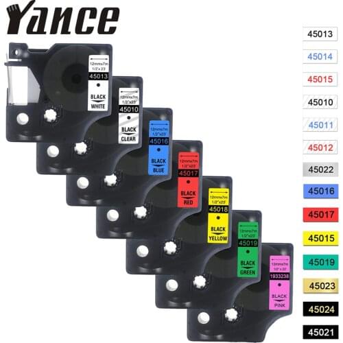 Yance 45013 40913 43613 45018 40918 45016 Compatible 12MM Dymo D1 Tape for Dymo label maker LM160 LM280 Dymo PNP label printer