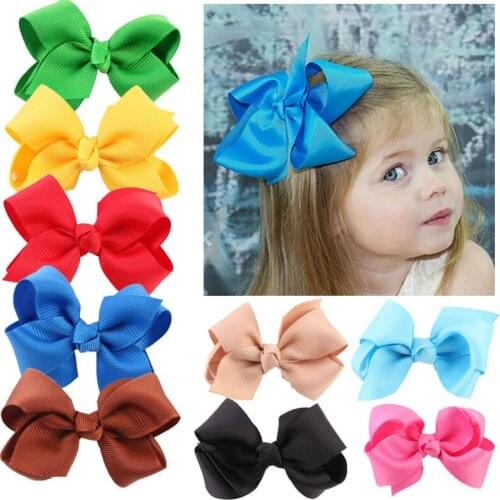 Princess Sweet Flower Toddler Baby Girls Bowknot Solid Grosgrain Ribbon Hair Pins Hair Clips Headwear 20 Pcs Bows Hairpins