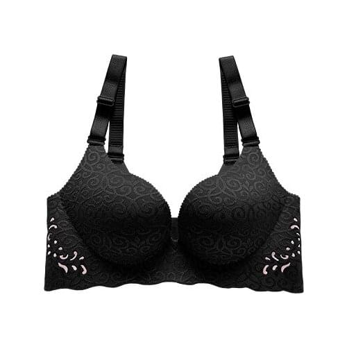 Mozhini plus size women super push up bra sexy wireless bra high quality soft 3/4 cup large size seamless bra lady lovely bra