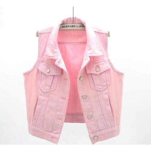 Sleeveless Women Denim Vest Coat 2020 Spring Autumn new Fashion Slim Jeans Jacket Single-breasted Female Waistcoats Solid Tops