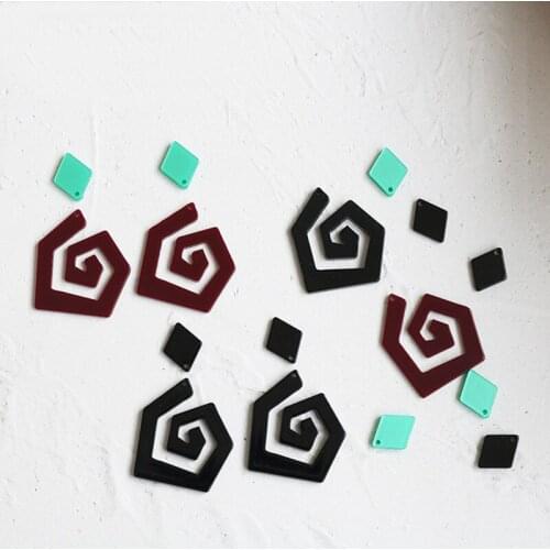 10 PCS Fashion Acrylic Earrings Accessories Geometry Pendant Charm For DIY Jewelry Making