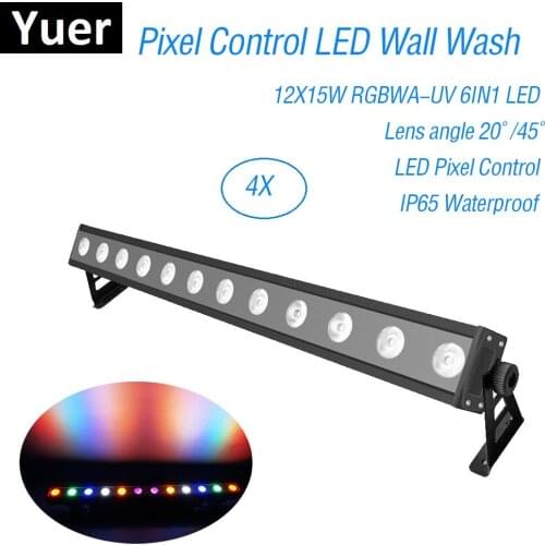 12X15W RGBWA-UV 6IN1 LED Bar IP65 LED Wall Wash Light DMX 512 Pixel Control Washer /Flood Light DJ /Bar /Party /Show Stage Light