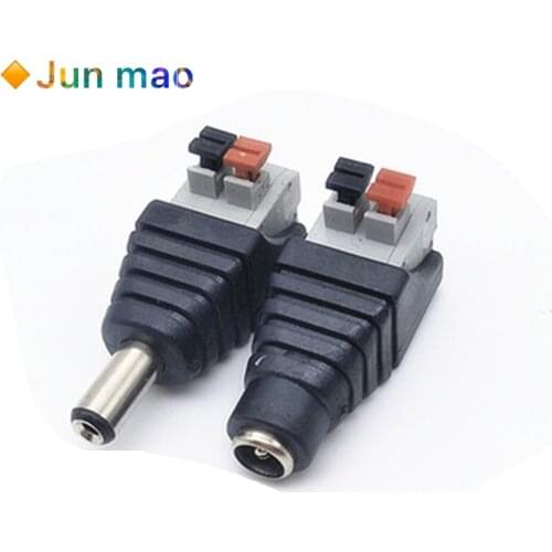 2PCS DC Female connector 2.1*5.5mm DC Power Jack Adapter Plug Connector for 3528/5050/5730 single color led strip