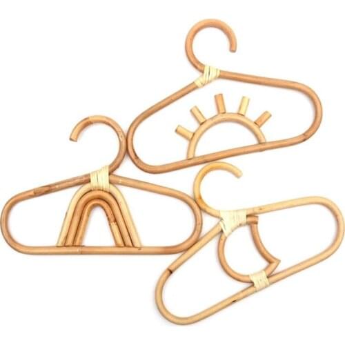 3Pcs Rattan Kids Hanger Kids Garments Organizer Rack Hat Hanging Hook Wall Hooks Kids Room Decor Hanger