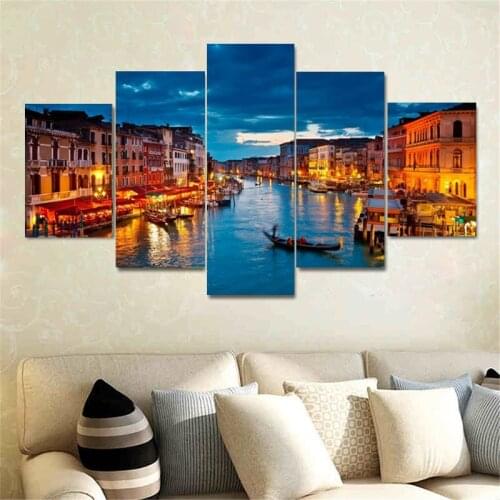 5 Pieces of Venice Italy Modern High Definition Art Oil Painting Wall Bedroom Living Room Home Decoration Poster Without Frame