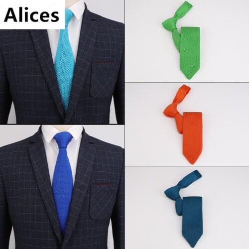7CM Fashion Boy Mens Solid Colourful Tie Knit Knitted Ties Necktie Normal Slim Classic Woven Cravate Narrow Neck Ties ZC1-23