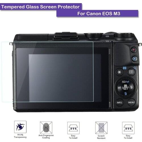 9H Tempered Glass LCD Screen Protector Shield Real Glass Film for Canon EOS M3 Camera Accessories