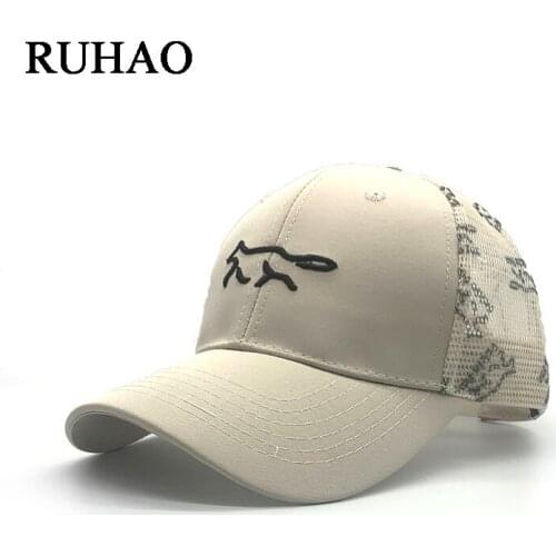 Fashion Fox Embroidery Baseball Caps Men Women Snapback Hip Hop Hat Summer Breathable Mesh Sun Gorras Unisex Streetwear Bone