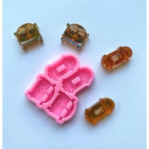 Castle Car Seahorse Ornaments Epoxy Resin Mold Keychain Pendant Silicone Mould DIY Crafts Jewelry Decorations Casting Tool