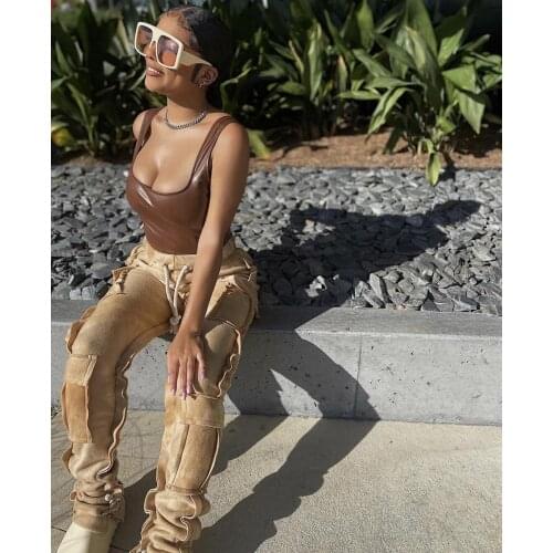 Cargo Pants Casual Outwear Long Leggings Pockets Tie Dye Flare Trousers for Streetwear Joggers Women Winter Bell Bottom