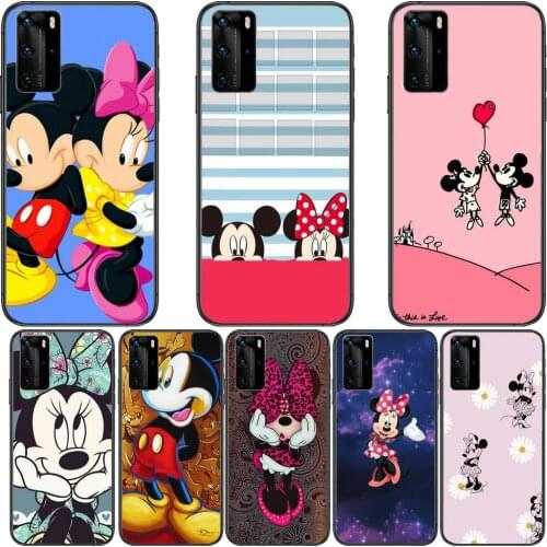 Lovely Mouse Minnie Phone Case For Huawei P40 p30 P20 10 9 8 Lite E Pro Plus Black Etui Coque Painting Hoesjes comic fas