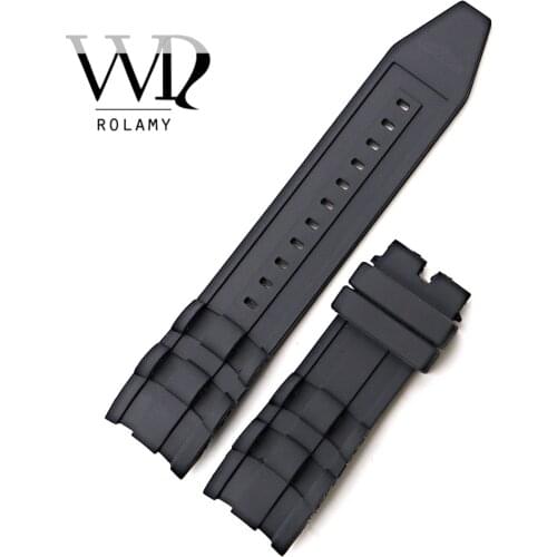 Rolamy 26mm Black Waterproof Silicone Rubber Replacement Watch Band Belt Strap For Invicta Pro Diver 6986-6991-6996-17566
