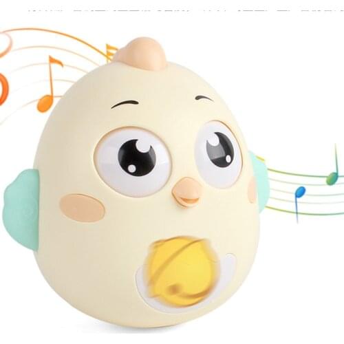 0-3Years Baby Toys Cute Cartoon Chicken Tumbler Nod Doll Sliding Bell Rattle Learning Education Toys Gifts Baby Bell Baby Toys
