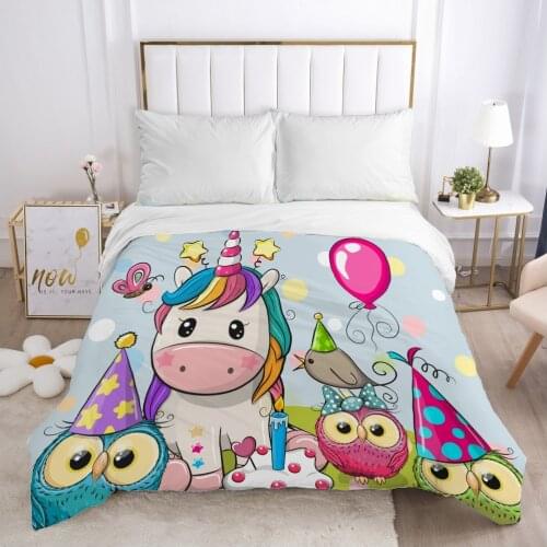 Cartoon Childrens Duvet cover Quilt/Blanket/Comfortable Case Bedding for kids baby boy girls 140x200 for Home Car sky blue