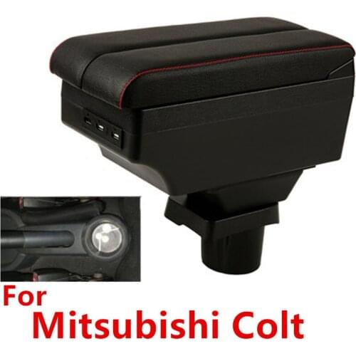 For Mitsubishi Colt Armrest box double layer with usb interface