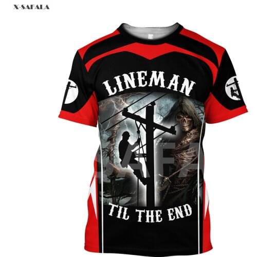 Electrician Lineman Wireman American Skull 3D All Printed T-shirt Men Women Unisex 1 Summer Casual Top Tee Streetwear Harajuku