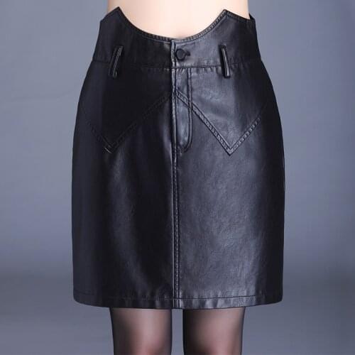 Gothic Black Ladies Skirts Harajuku irregular PU Leather A-Line Skirts Women Casual High Waist Solid Female Mini Skirts 2020