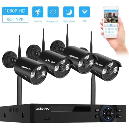 KKmoon 4CH/8CH 1080P Wireless WiFi Security Cameras System NVR with 4pcs 1080P Full HD Surveillance IP Camera Night Vision