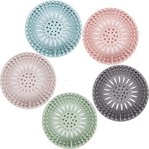 Round Silicone Drain Hair Catcher, Kitchen Sink Strainer Bathroom Shower Bath Stopper Drain Cover Hair Trap, Filter for Kitchen