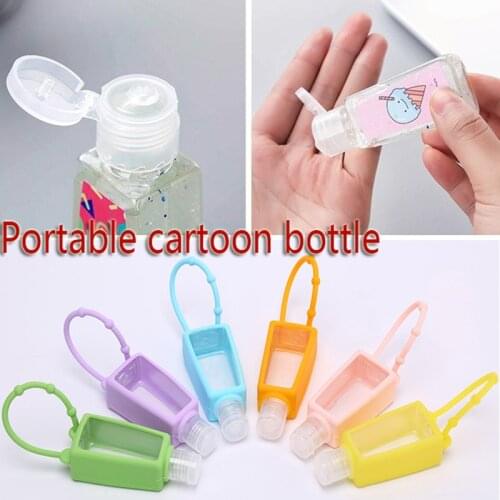 Cartoon Silicone Mini Hand Sanitizer Holder Travel Portable Safe Gel Holder Hangable Liquid Soap Dispenser Containers 30ML