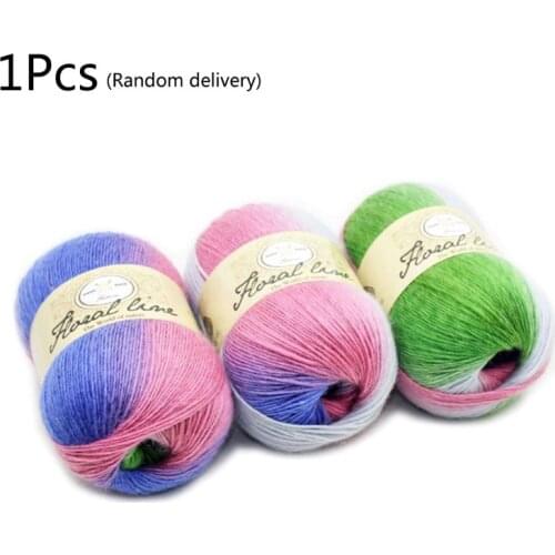 Soft Worsted Yarn Rainbow Gradient Colors DIY Baby Knitting Wool Shawl Scarf Crochet Thread Supplies 667A
