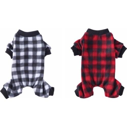 Pet Soft Comfortable Classic Plaid Pajamas For Dog Four-leged Jumpsuit Home Clothing For Small Medium Puppy Pet Clothes