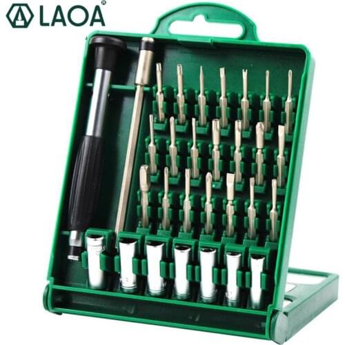 LAOA LA613132 32 in 1 S2 Alloy Steel Precision Kit With Spanner Triangle Y-Type Bits for Repair Phone Screwdriver Set Tips
