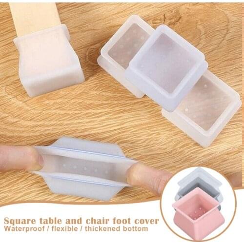 New Silicone Furniture Leg Protection Cover Table Feet Pad Floor Protector Square for Home Chair Cover Home Textile Home Garden