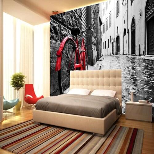 Wallpapers Youman Wall Mural 3D Photo Wallpapers Retro Nostalgic European Street Bike Backdrop 3D Wallpapers for Bedroom Study