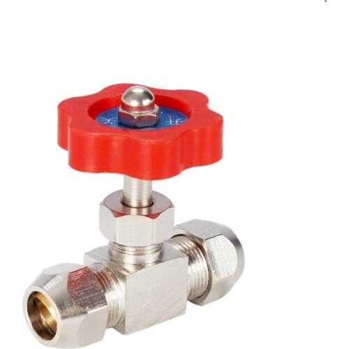 Fit Tube OD 6mm 8mm 10mm 12mm Brass 2 Way Air Flow Regulating Needle Valve