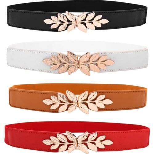 Women Fashion Belt Alloy Women Belt Solid Color Belt Chain Creative Design Belt Narrow Stretch Dress Belt Cinturones Para Mujer