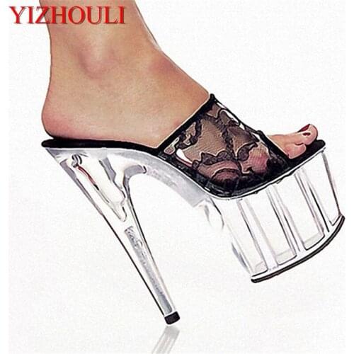 15 CM High Heels Slippers Club Night Shoes Sexy Pole Dancing Shoes Platform Womens Shoes Dance Shoes