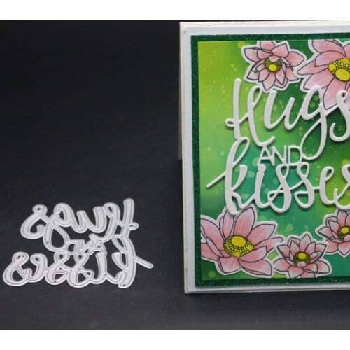Hugs and Kisses Cutting Dies Stencil Letter Metal Cut Die Wedding Decoration Scrapbooking Embossing New Craft Stamps And Dies