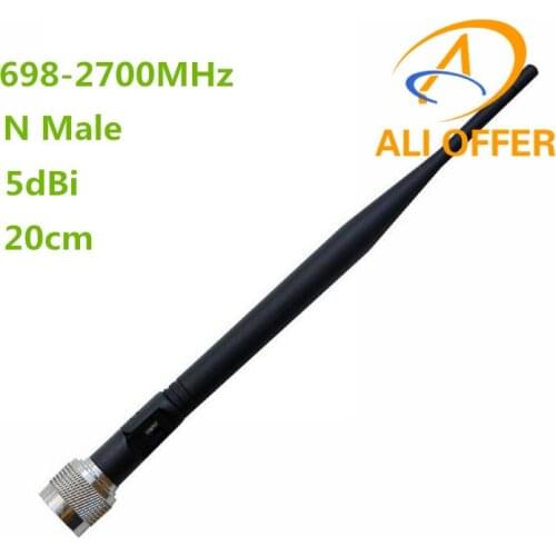 5dBi 4G Whip Antenna 698-2700MHz Full Band Rubber Antenna for 700/800/900/1800/1900/2100/2600/2700MHz GSM 3G 4G LTE Repeater