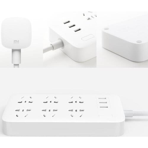 Original XiaoMi Smart Power Strip 6 Ports with 3 USB Fast Charging 2.1A USB Power Plug Charger Socket US UK EU AU Power Strip