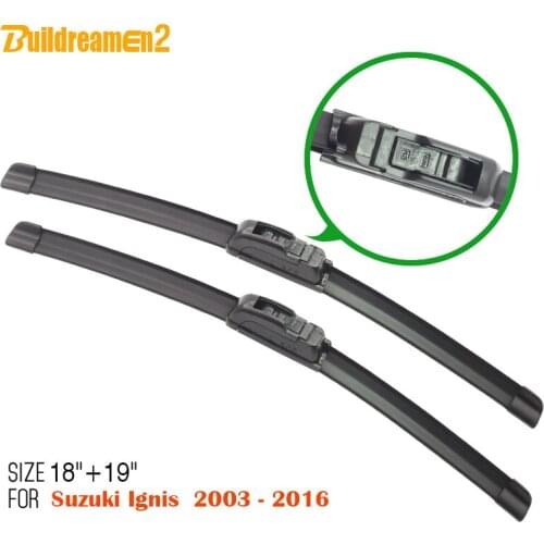 Buildreamen2 For 2003-2016 Suzuki Ignis Bracketless Car Windscreen Wiper Blade Automotive Wiper Blades Windshield 2Pcs