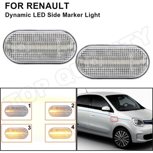 2PCS Error Free Dynamic LED Side Marker Light Blinker Repeater Turn Signal Lamp For Renault Twingo II 2 2007-2014 Twingo III 3