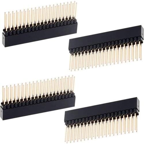 2 x 20(40 Pin) Stacking Header for Raspberry Pi A+/B+/Pi 2/Pi 3 Extra Tall Header (Pack of 4)