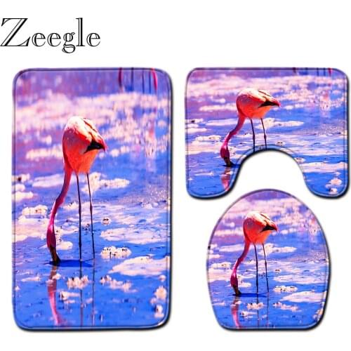 European Style Printed 3pcs Bathroom Carpet Set Absorbent Bathroom Toilet Pedestal Rug Soft Bath Foot Mat Toilet Cover Seat Mat