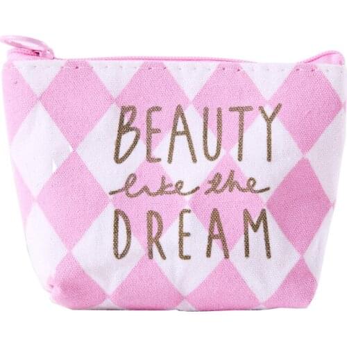 70PCS / LOT Creative Zipper Coin Student Key Storage Bag Lovely Mini Crystal Powder Grid Zero Purse