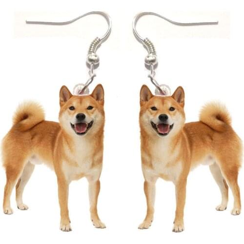1 Pair Japanese Akita Dog Acrylic Earrings fashion Jewelry boyfriends Gifts for Womens Kids Love Animal cute charms Earring