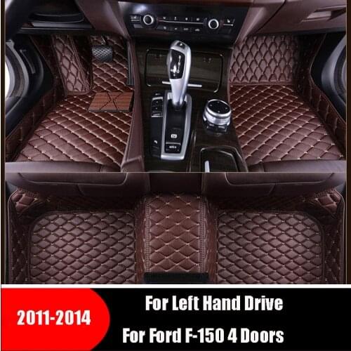 Car Carpets Leather Rugs Dash Mats Car Interior Decor Car Floor Mats For Ford F-150 2011 2012 2013 2014 4 Doors(5 Seats)