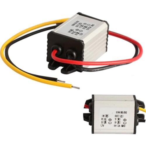 Car Charger Converter 12V To 5V 3A 15W DC To DC Buck Step Down Module Waterproof Moistureproof Car-styling Converter