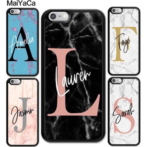 MaiYaCa PERSONALISED CUSTOM MARBLE INITIAL NAME Case For iphone 12 mini 11 Pro Max X XR XS MAX SE 2020 6S 7 8 Plus 5S Cover