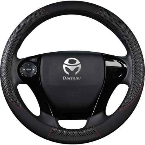 DERMAY PU Leather Steering Wheel Cover for Honda Accord 4 5 6 7 Honda Crosstour Non-slip easy install Massage Design Car Styling